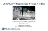 Community Resilience: It Takes A Village Civil Society Leadership Symposium December 8, 2009 Margaret A. Davidson NOAA’s Coastal Services Center.