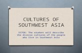 CULTURES OF SOUTHWEST ASIA SS7G8: The student will describe the diverse cultures of the people who live in Southwest Asia.