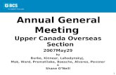 In Upper Canada 1 Upper Canada Overseas Section 2007May29 by Burke, Kinnear, Lahodynskyj, Mok, Ward, Prematilake, Boesche, Alvares, Pevzner & Shane O’Neill.