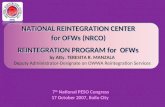 NATIONAL REINTEGRATION CENTER for OFWs (NRCO) REINTEGRATION PROGRAM for OFWs by Atty. TERESITA R. MANZALA Deputy Administrator-Designate on OWWA Reintegration.