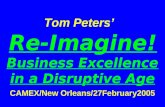 Tom Peters’ Re-Imagine! Business Excellence in a Disruptive Age CAMEX/New Orleans/27February2005.