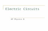 Electric Circuits AP Physics B. Potential Difference =Voltage=EMF In a battery, a series of chemical reactions occur in which electrons are transferred.
