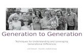 Generation to Generation Techniques for Understanding and Leveraging Generational Differences Lisë Stewart – Founder, Galliard Group.