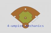 4-umpire mechanics. The objectives of 4-umpire mechanics Have an umpire at every base or close to every play Try to keep one umpire AHEAD of the lead.