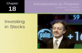 Chapter 18 Investing in Stocks Lawrence J. Gitman Jeff Madura Introduction to Finance.