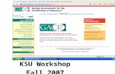 GACE -- MGE Teacher Certification KSU Workshop Fall 2007.