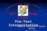 ACT Test Prep Class Pre-Test Interpretation Nancy Stetter & Sarah Kelly Counselors.