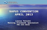 1 NAPUS CONVENTION APRIL 2013 Louise Potocki Mailing Standards Specialist 701-221-6532.