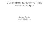 Vulnerable Frameworks Yield Vulnerable Apps Javier Castro April 20, 2011.