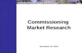 Commissioning Market Research November 19, 2004. Market Research Five Research Questions 1.What are the odds that any new, un-commissioned building will.