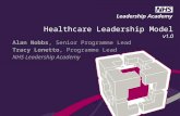 Alan Nobbs, Senior Programme Lead Tracy Lonetto, Programme Lead NHS Leadership Academy Healthcare Leadership Model v1.0.