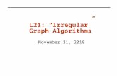 L21: “Irregular” Graph Algorithms November 11, 2010.