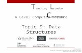 A Level Computer Science Topic 9: Data Structures T eaching L ondon C omputing William Marsh School of Electronic Engineering and Computer Science Queen.