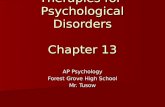 Therapies for Psychological Disorders Chapter 13 AP Psychology Forest Grove High School Mr. Tusow.