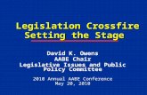 Legislation Crossfire Setting the Stage Legislation Crossfire Setting the Stage David K. Owens AABE Chair Legislative Issues and Public Policy Committee.