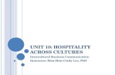 UNIT 10: HOSPITALITY ACROSS CULTURES Intercultural Business Communication Instructor: Hsin-Hsin Cindy Lee, PhD.