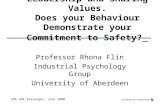 SPE HSE Stavanger, June 2000 Leadership and Sharing Values. Does your Behaviour Demonstrate your Commitment to Safety? Professor Rhona Flin Industrial.