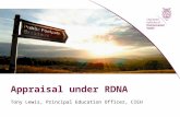 Appraisal under RDNA Tony Lewis, Principal Education Officer, CIEH.