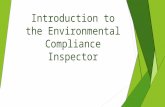 Introduction to the Environmental Compliance Inspector.