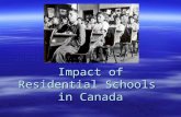 Impact of Residential Schools in Canada. In 1928, a government official predicted Canada would end its "Indian problem" within two generations.