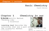 Chapter 1 Lecture Basic Chemistry Fourth Edition Chapter 1 Chemistry in our Lives 1.2 Scientific Method: Thinking Like a Scientist Learning Goal Describe.