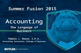 Summer Fusion 2015 Accounting The Language of Business Pamela J. Rouse, C.P.A. Accounting Instructor, College of Business.