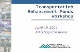 Transportation Enhancement Funds Workshop April 19, 2004 MAG Saguaro Room.