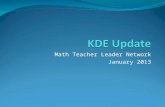Math Teacher Leader Network January 2013. Annual ‘Quality Counts’ survey shows gains in transitions, alignment K-12 Achievement Standards, Assessments.