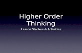 Higher Order Thinking Lesson Starters & Activities.