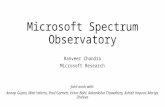 Microsoft Spectrum Observatory Ranveer Chandra Microsoft Research Joint work with: Anoop Gupta, Matt Valerio, Paul Garnett, Victor Bahl, Aakanksha Chowdhery,