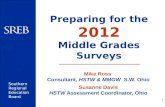 Southern Regional Education Board 1 Preparing for the 2012 Middle Grades Surveys Mike Ross Consultant, HSTW & MMGW S.W. Ohio Susanne Davis HSTW Assessment.