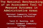 The National Benchmarking of an Assessment Tool to Measure Outcomes in Administrative Areas National Community College Benchmarking Conference Terri M.