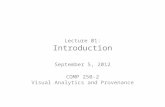 Lecture 01: Introduction September 5, 2012 COMP 250-2 Visual Analytics and Provenance.