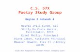 C.S. 57X Poetry Study Group Region 2 Network 4 Olivia Ifill-Lynch, LIS Sicily Da Costa Harris, Facilitator, ECIS Edsel Philip, Principal Diane Caban, Assistant.