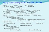 Vary Learning Activities in RE DebateDanceStory telling Display work Drama Research Model making Cooking Visitors Celebrations Music/Rhythm Role play Reflection.