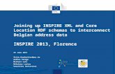 I.T. Joining up INSPIRE XML and Core Location RDF schemas to interconnect Belgian address data INSPIRE 2013, Florence 25 June 2013 Stijn.Goedertier@pwc.be.