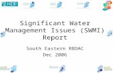 Significant Water Management Issues (SWMI) Report South Eastern RBDAC Dec 2006.