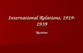 International Relations, 1919-1939 ‘Revision’. Treaty of Versailles - Aims Everything is a mess in Europe Everything is a mess in Europe Clemenceau wants.