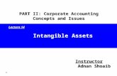 1 Intangible Assets Instructor Adnan Shoaib PART II: Corporate Accounting Concepts and Issues Lecture 14.