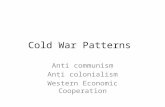 Cold War Patterns Anti communism Anti colonialism Western Economic Cooperation.