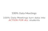 100 % Data Meetings 100% Data Meetings turn data into ACTION FOR ALL students.
