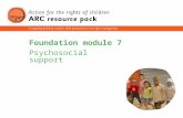 1 Foundation module 7 Psychosocial support. 2 Section 1 What is psychosocial support and why is it important in emergencies? Section 2 A rights-based