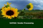 1 SAP310: Vendor Processing. 22 Training Agenda  Welcome  Introductions  Training Materials Overview  Lesson One – Vendor Processing Overview  Lesson.