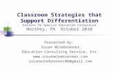 Classroom Strategies that Support Differentiation Eastern PA Special Education Conference Hershey, PA October 2010 Presented by: Susan Winebrenner Education.