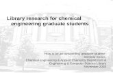 ‘How to be an outstanding graduate student’ Seminar Series Chemical Engineering & Applied Chemistry Department & Engineering & Computer Science Library.