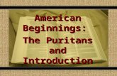 American Beginnings: The Puritans and Introduction to The Crucible Comunicación y Gerencia.