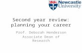 Second year review: planning your career Prof. Deborah Henderson Associate Dean of Research.