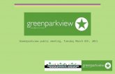 Greenparkview public meeting, Tuesday March 8th, 2011.
