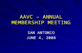 AAVC – ANNUAL MEMBERSHIP MEETING SAN ANTONIO JUNE 4, 2008.