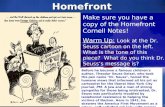 World War II: On the Homefront Make sure you have a copy of the Homefront Cornell Notes! Warm Up: Look at the Dr. Seuss cartoon on the left. What is the.